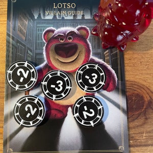 Villainous Board Game: Acrylic Strength Tokens -2/-3 Upgrades (5 ct)