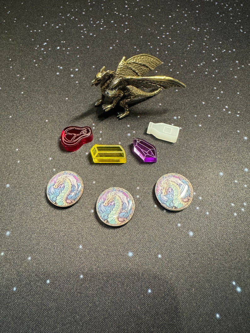 Dragon Coins for WYRMSPAN game unofficial upgrade Sticker Kit where you just supply the 45 pennies ALL-IN BUNDLE