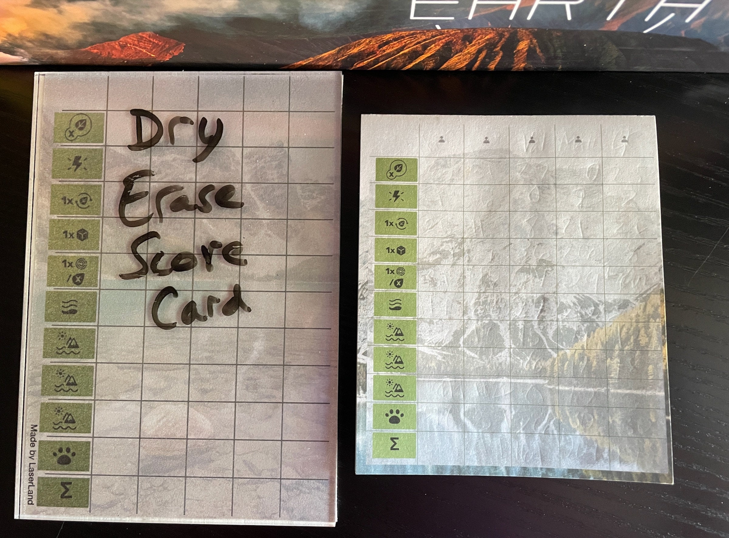 NEW Acrylic Dry Erase Score Sheet for the Earth Board Game Larger Than the  Original Pad -  Sweden