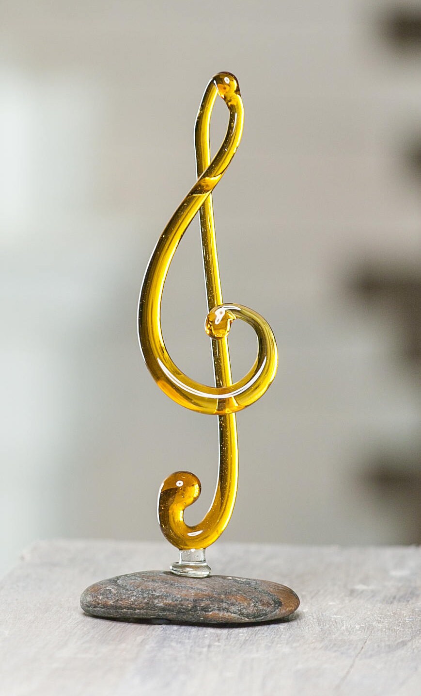 Gold Yellow Glass Treble Clef Statue / Music School Graduation Etsy UK