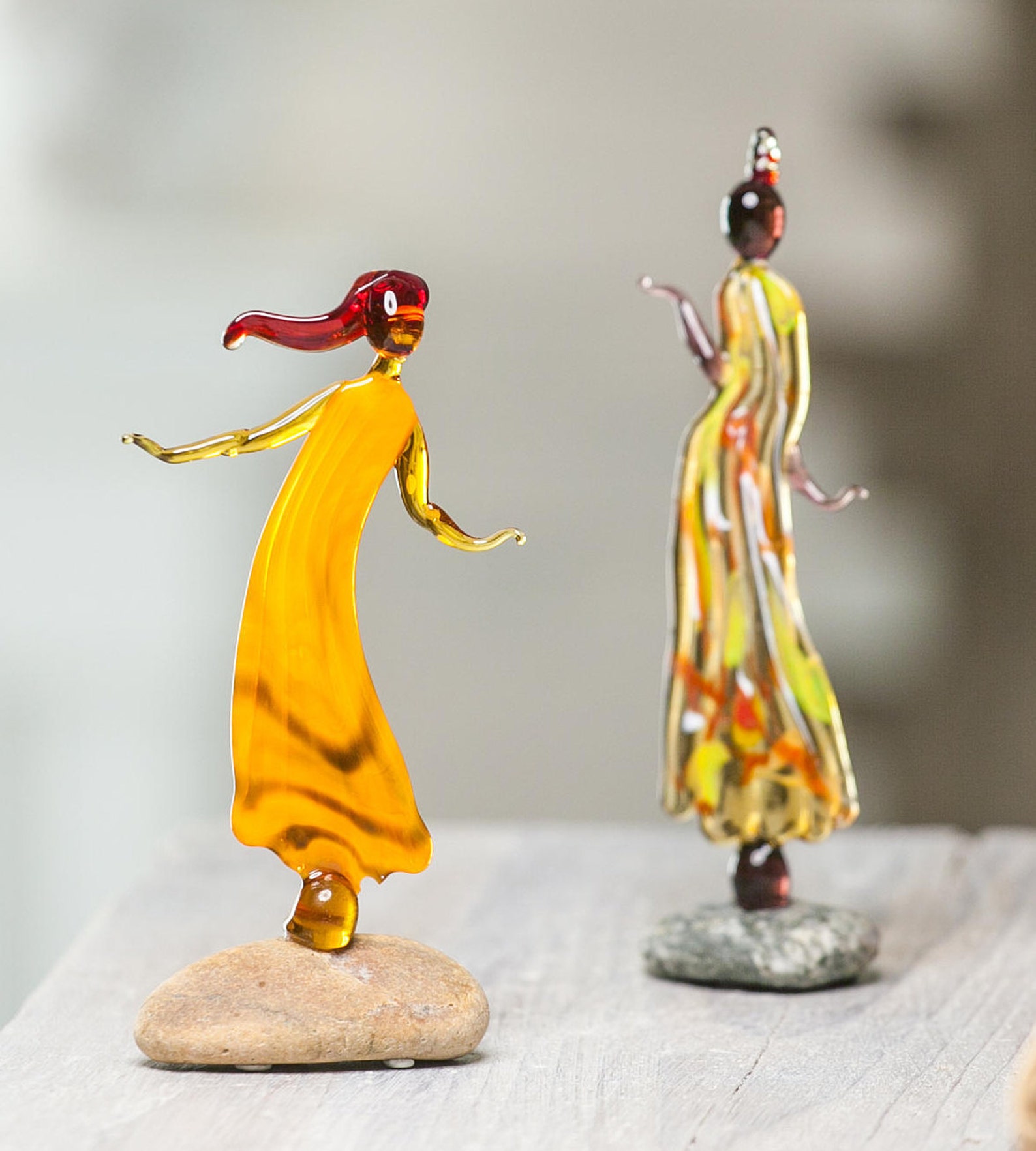 Woman Glass Figurine Rainbow Glass Lady Statue Afro Woman - Etsy