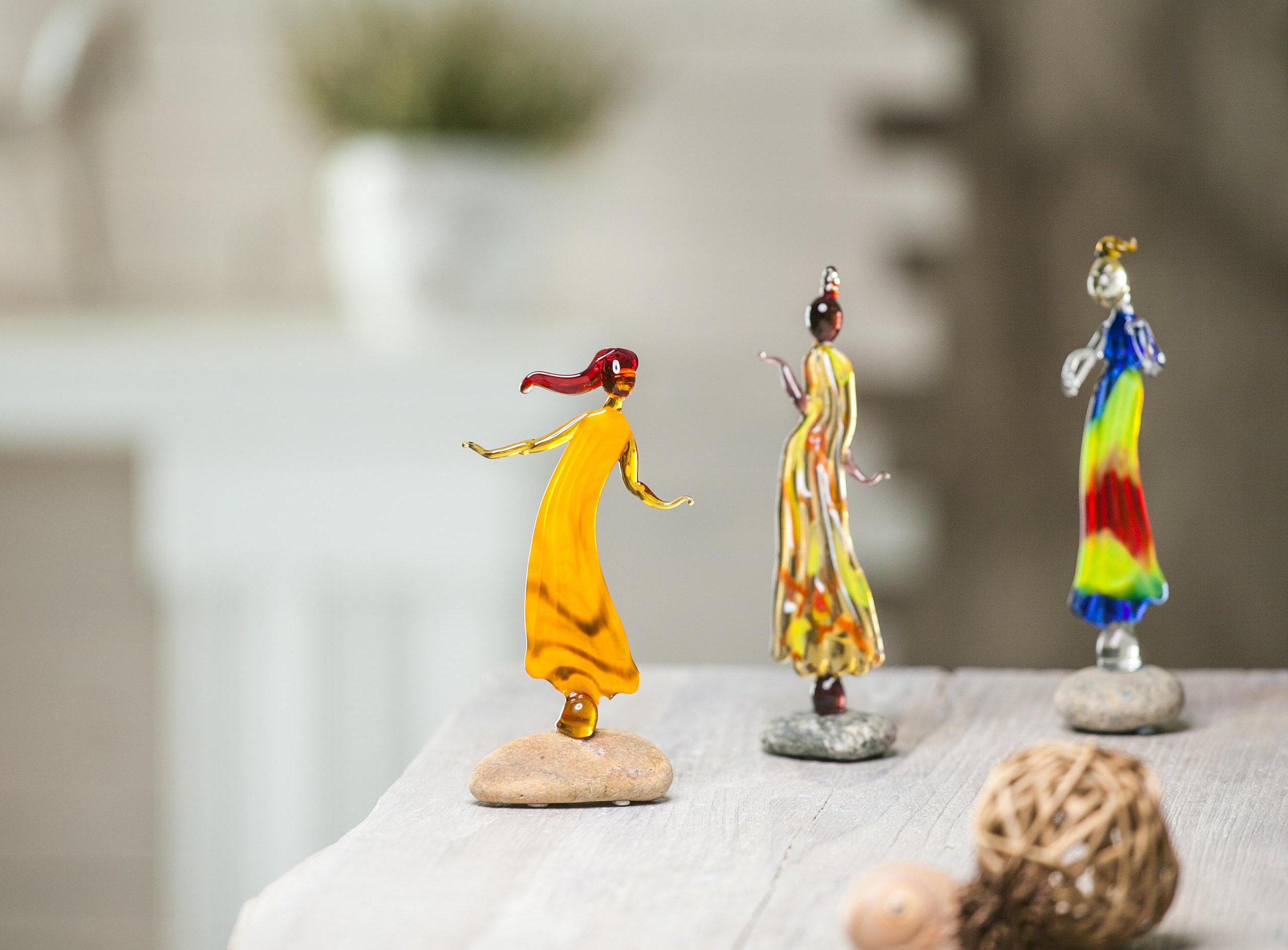 Woman Glass Figurine Rainbow Glass Lady Statue Afro Woman | Etsy