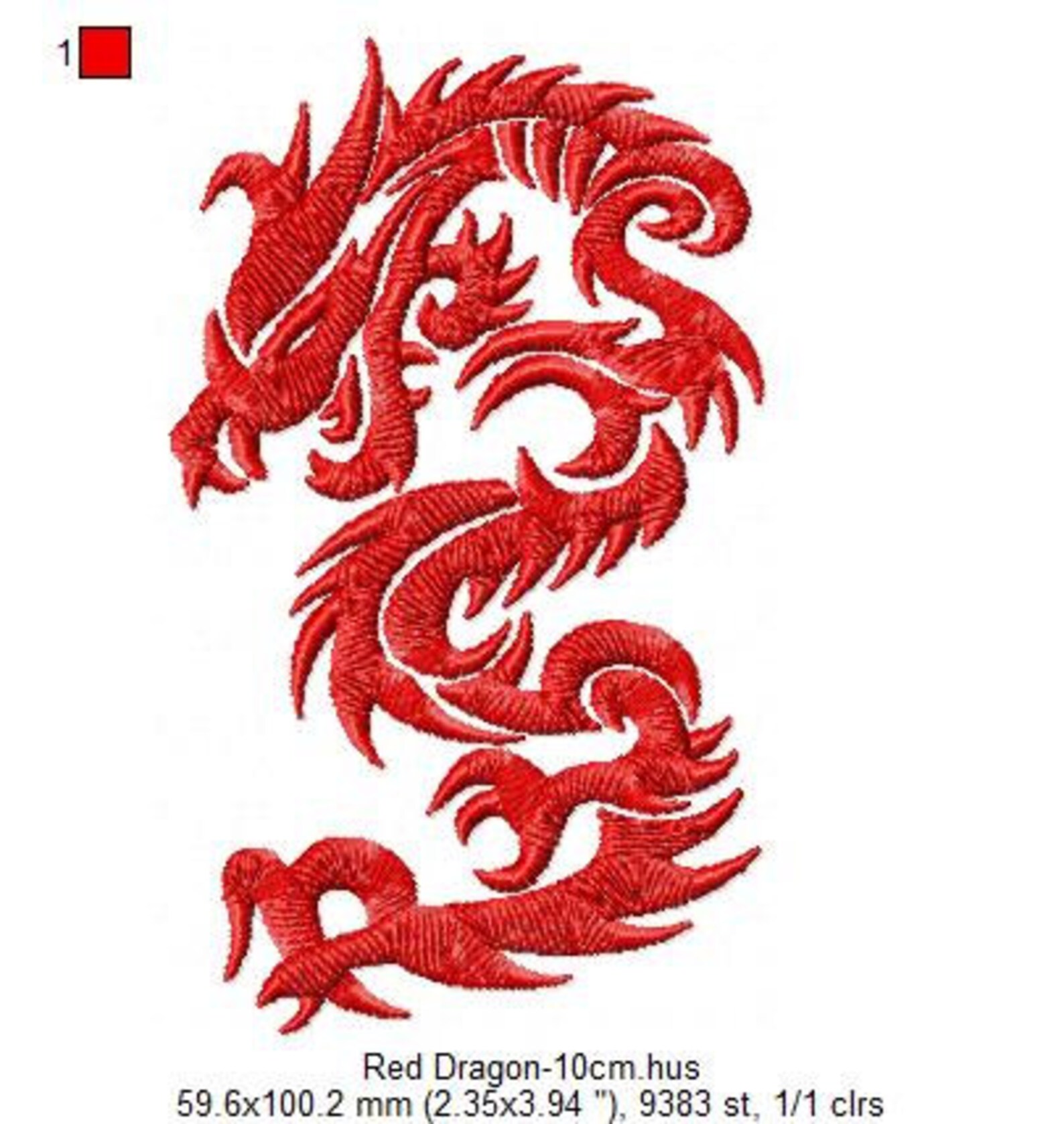 Red Dragon Silhouette Machine Embroidery Design Animals Design - Etsy