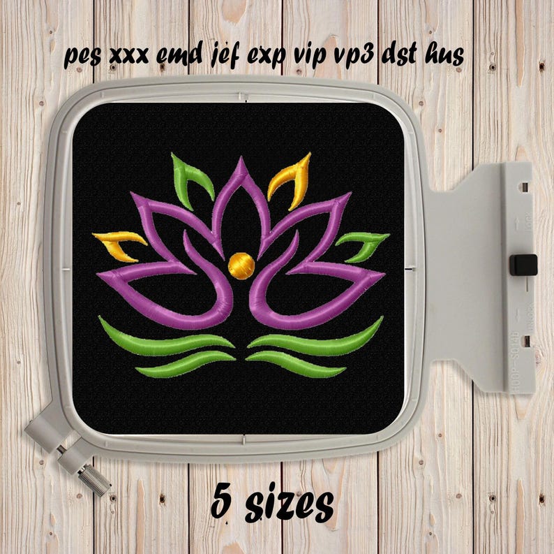Lotus Machine Embroidery Design Instant Download Floral Embroidery ...