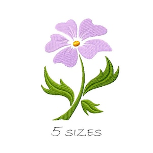 Violet Flower, Machine Borduurwerk Ontwerp, 5 maten, Instant Download, Fill Stitch, Floral Embroidery, Purple Flower Design, Wild flower