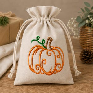 Calabaza n.° 10 Diseño de bordado a máquina Halloween Descarga instantánea Rellenar puntada 5 tamaños Bordado decorativo Ornamental Calabaza de Acción de Gracias