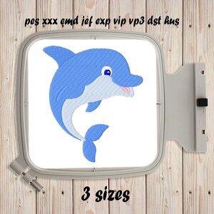 Jumping Dolphin, Machine Embroidery Design, 3 sizes, Instant Download, Tropical Fish, Ocean Fish, Ocean life