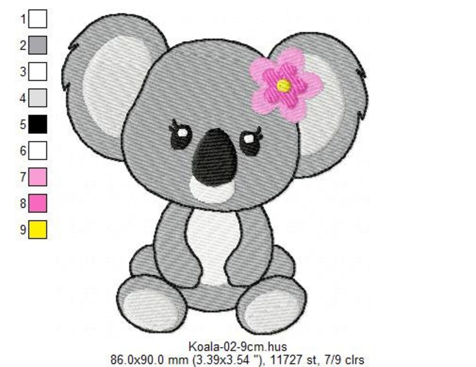 Koala Machine Embroidery Design Cute Forest Animals Instant - Etsy