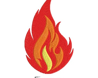 Diseño de bordado de llama de fuego Paquete de llamas de fuego Silueta Bordado Relleno Puntada Diseño de bordado a máquina 5 tamaños Descarga instantánea