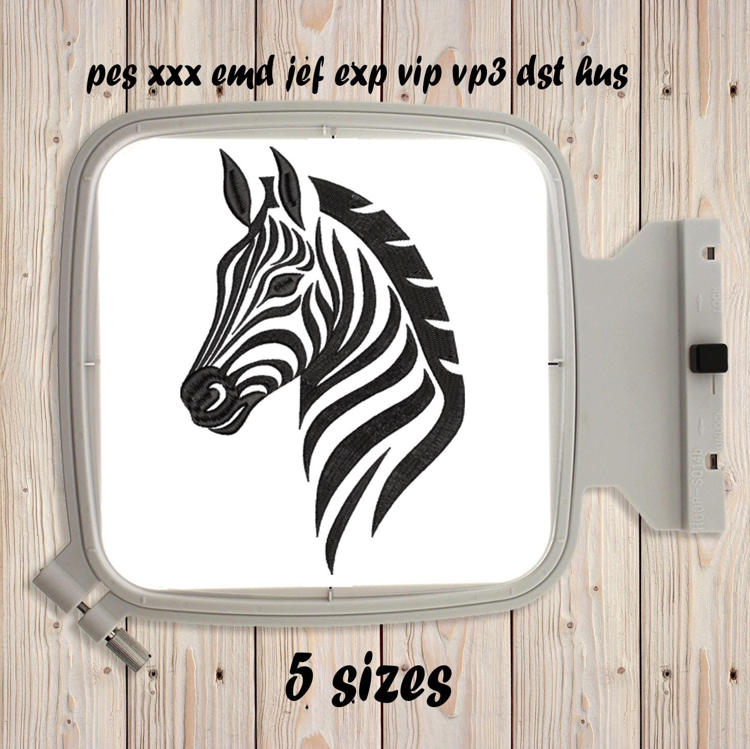 Elegant Zebra Head Machine Embroidery Design African Wildlife Pattern ...
