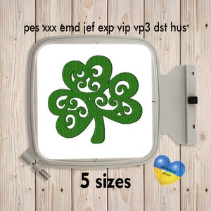 Vierblättriges Kleeblatt, Maschinenstickerei, Blatt Silhouette, St Patrick's Day, Sofort Download, Glücksbringer, Glücksbringer