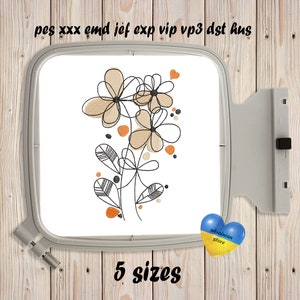 Aquarelbloem, machineborduurwerkontwerp, kamille, bloemsilhouet, direct downloaden, bloemenborduurwerk, ontwerp wilde bloemen