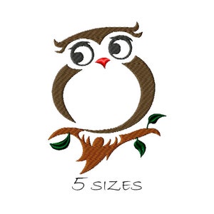 Owl Machine Embroidery Design, Bird Embroidery Design, Filled Stitches, Forest Bird Embroidery, Instant Download, 5 sizes, tshirt embroidery