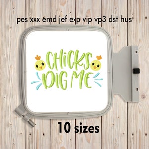 Chicks Dig Me Machine embroidery design Happy Easter Cute animals Instant Download Easter Chick Fill Stitch 10 sizes Embroidering fill