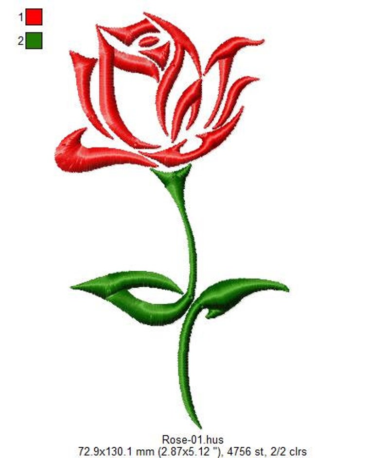 Red rose outline machine embroidery design 10 sizes instant  etsy Red rose outline machine embroidery design 10 sizes instant  etsy