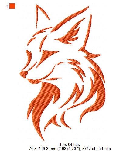Fox Machine Images Fox Machine Embroidery Design Digital Instant Download Wild Animal Head ...
