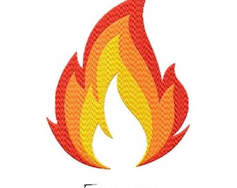 Diseño de bordado de llama de fuego Paquete de llamas de fuego Bordado de silueta Puntada de relleno Diseño de bordado a máquina 5 tamaños Descarga instantánea
