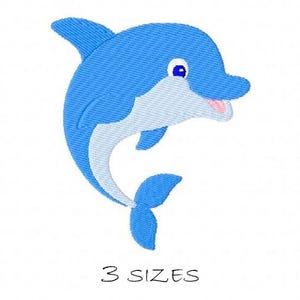 Jumping Dolphin, Machine Embroidery Design, 3 sizes, Instant Download, Tropical Fish, Ocean Fish, Ocean life