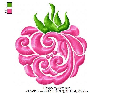 Embroider Raspberry Raspberry Machine Embroidery Design Instant Download Fill | Etsy