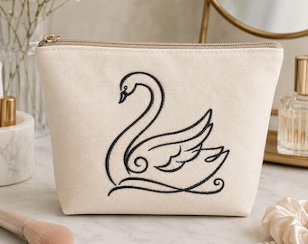 Swan #1 Silhouette, Monochrome Machine Embroidery Design, Bird outline, Bird Embroidery, Swan Embroidery Design, Instant Download