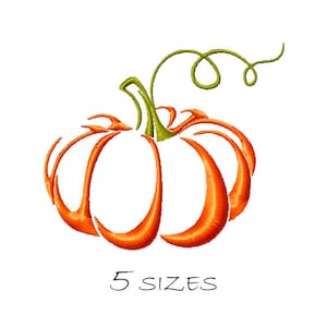 Pumpkin #1 Machine embroidery design Halloween Instant Download Fill Stitch 5 sizes Embroidering Decorative Ornamental Thanksgiving pumpkin