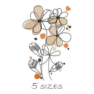 Watercolor Flower, Machine Embroidery Design, Chamomile, Flower Silhouette, Instant Download, Floral Embroidery, Wild Flower Design