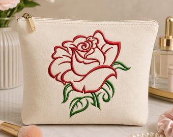 Red Rose outline, Machine Embroidery Design, 3 sizes, Instant Download, Fill Stitch, Floral Embroidery, Flower Design