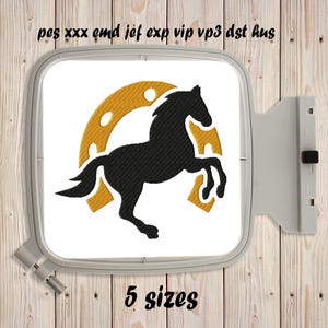Pferd Silhouette Stickmaschine Stickdatei Tiere Instant Download Füllstich 5 größen Sticken Wildtiere Natur Wald Kinderzimmer