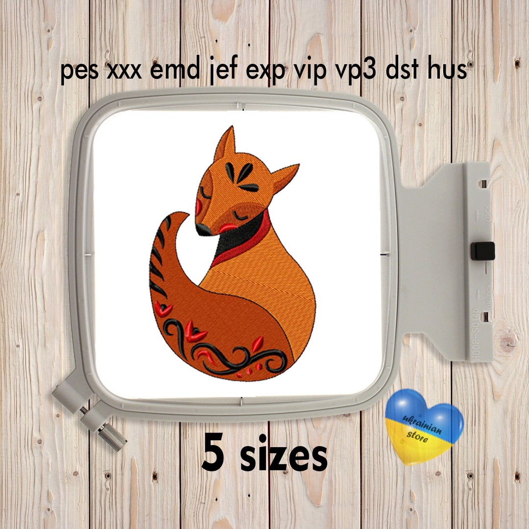 Fox Machine Embroidery Design Cute Forest Animals Instant Download Fill ...