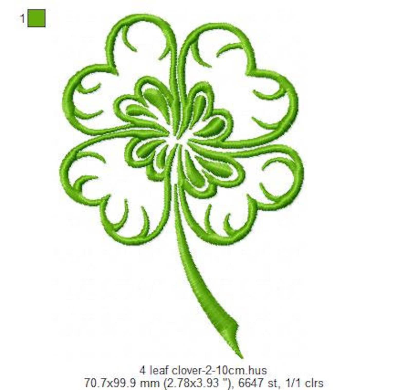 Four Leaf Clover 2 Machine Embroidery Design Leaf Etsy