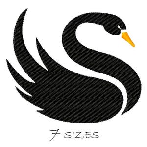 Swan #1 Silhouette, Monochrome Machine Embroidery Design, Bird outline, Bird Embroidery, Swan Embroidery Design, Instant Download