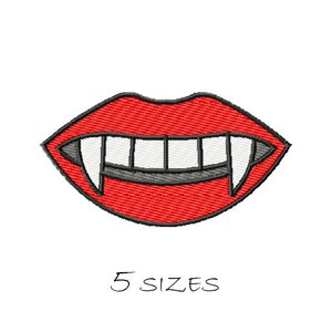 Vampire smile Embroidery design 5 sizes Embroidering fill Stitch Machine embroidery design Lips Teeth Mouth Valentines Instant Download