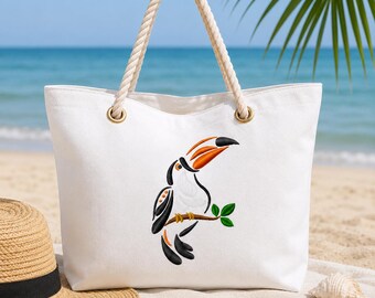 Toucan Silhouette, Machine Embroidery Design, 6 sizes, Bird Toucan outline, Instant Download, Tropical Bird Embroidery, Safari Toucan