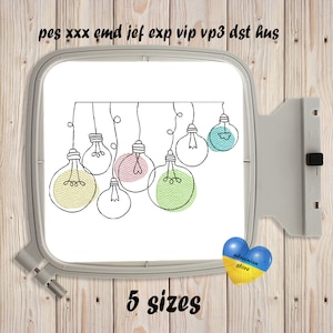 Creative Bubble Border Machine embroidery design Bubble Sketch Silhouette Embroidering Fill Stitch 5 sizes Creative light bulb doodle