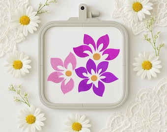 Floral Machine Embroidery Design, Machine Embroidery Design, Flowers Silhouette, Instant Download, Floral Embroidery, Wild Flower Design