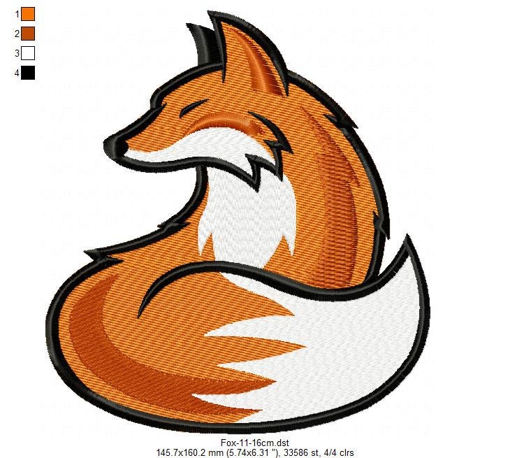 Fox Machine Embroidery Design Cute Forest Animals Instant Download Fill ...