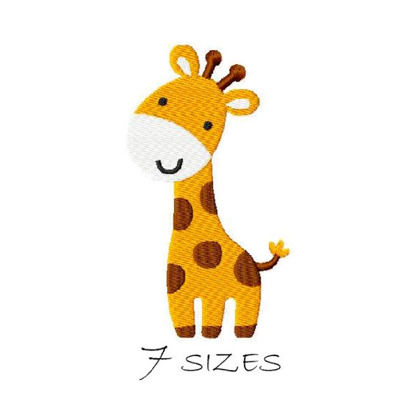 Giraffe Zoo Jungle Machine embroidery design Cute safari animals Instant Download Fill Stitch 7 sizes Embroidering fill Wildlife nature