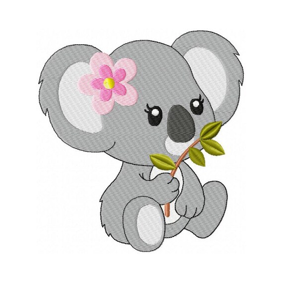 Koala 3 Machine Embroidery Design Cute Forest Animals Instant - Etsy