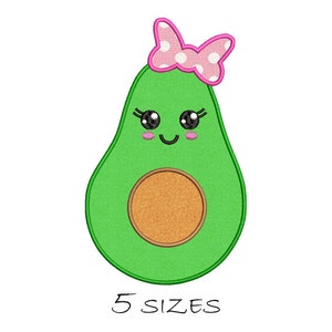 Avocado Applique Machine embroidery design Instant Download Fill Stitch 5 sizes Embroidering Decorative Ornamental Garden Summer wild berry