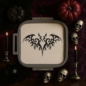 Fledermaus #01 Stickmaschine Fledermaus Silhouette Halloween Sofort Download Füllstich 5 Größen Dekorativ Ornamentisch Sticken