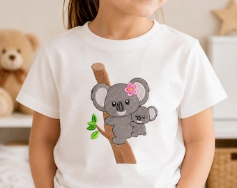 Cute Koala Mom and Baby Machine Embroidery Design Australian Animal Pattern Jungle Wildlife Embroidery Instant Download for Hoop Projects