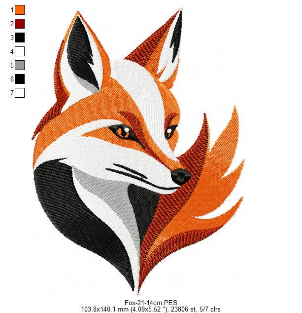 Fox Machine Images Fox Machine Embroidery Design Digital Instant Download Wild Animal Head ...