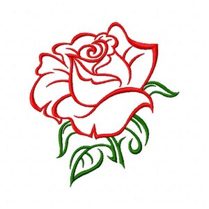 Red Rose outline, Machine Embroidery Design, 3 sizes, Instant Download, Fill Stitch, Floral Embroidery, Flower Design image 5