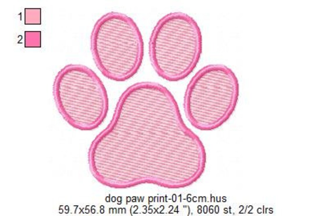 Dog Paw Print Machine Embroidery Design Animals Instant Etsy
