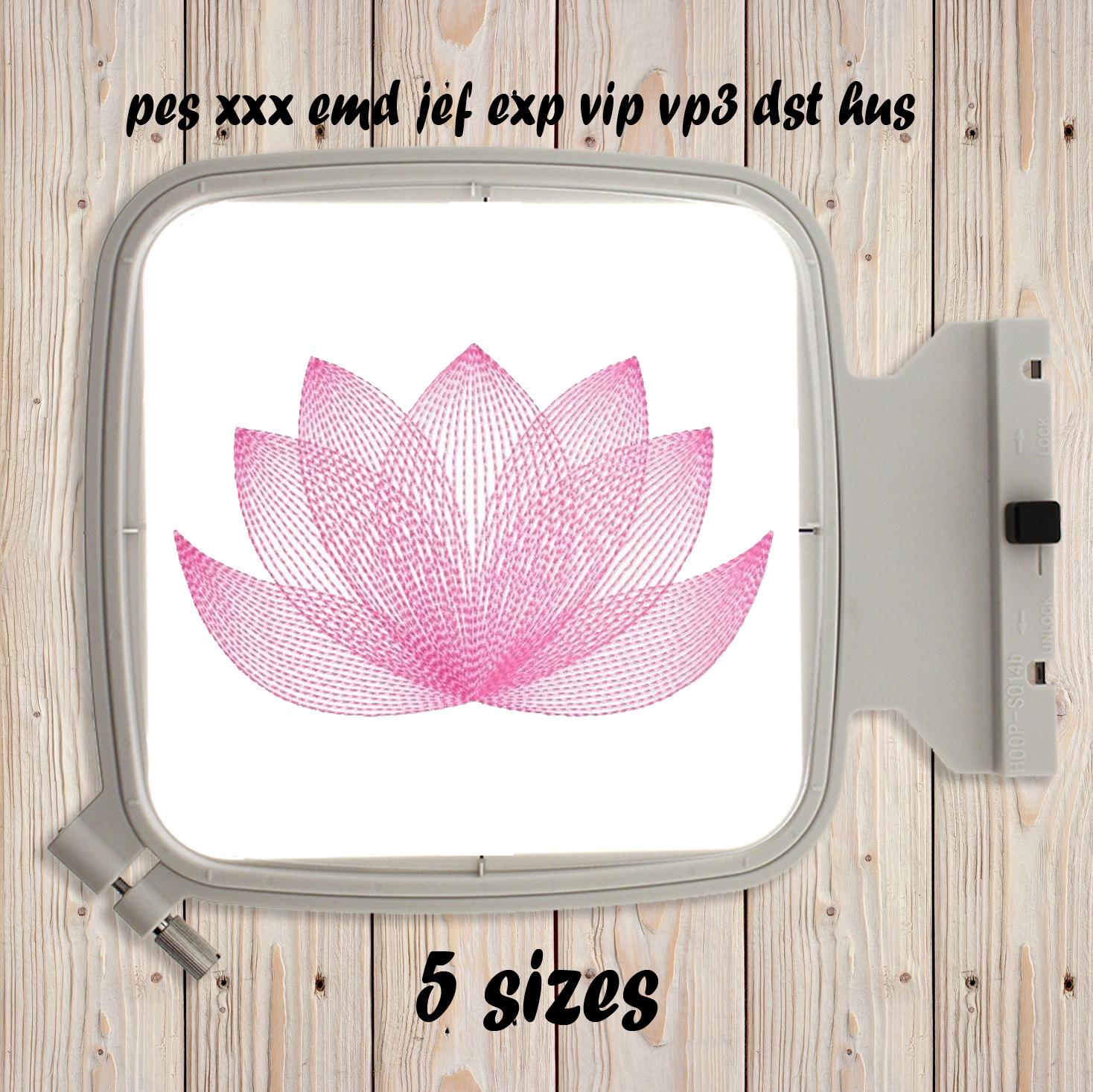 Lotus Machine Embroidery Design Instant Download Floral Embroidery ...