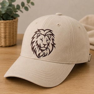 Lejonhuvudsilhuett Maskinbroderidesign Djur Direktnedladdning Fyllningsstygn 5 storlekar Broderi Vilda djur Natur Skogsmark Barnrum