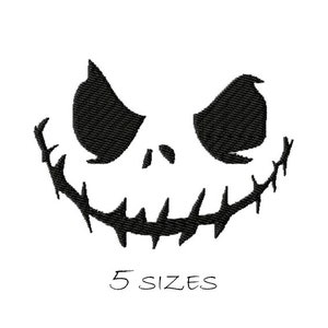 Schädel Gesicht #1 Stickerei Design Halloween Lächeln beängstigend Gesicht gruselige Gesicht sticken Füllen Stich Maschine Stickerei Design Instant Download