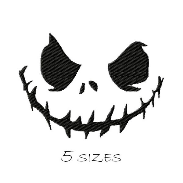 Skull face #1 Embroidery design Halloween Smile Scary face Creepy face Embroidering fill Stitch Machine embroidery design Instant Download