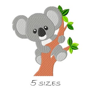 Koala Machine embroidery design Cute forest animals Instant Download Fill Stitch 5 sizes Embroidering fill Wildlife nature Woodland Nursery