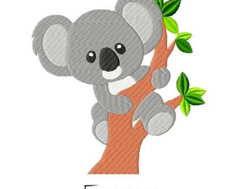 Koala Machine embroidery design Cute forest animals Instant Download Fill Stitch 5 sizes Embroidering fill Wildlife nature Woodland Nursery